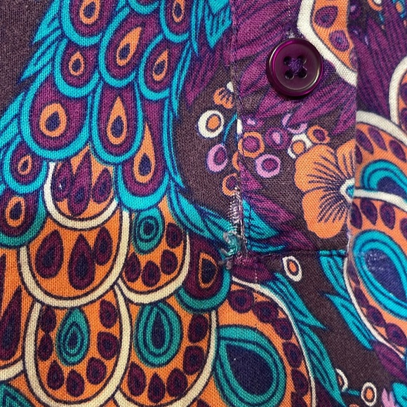 RED CAMEL UGC Girls Size Small purple Blue peacock long sleeve dress - Picture 11 of 13